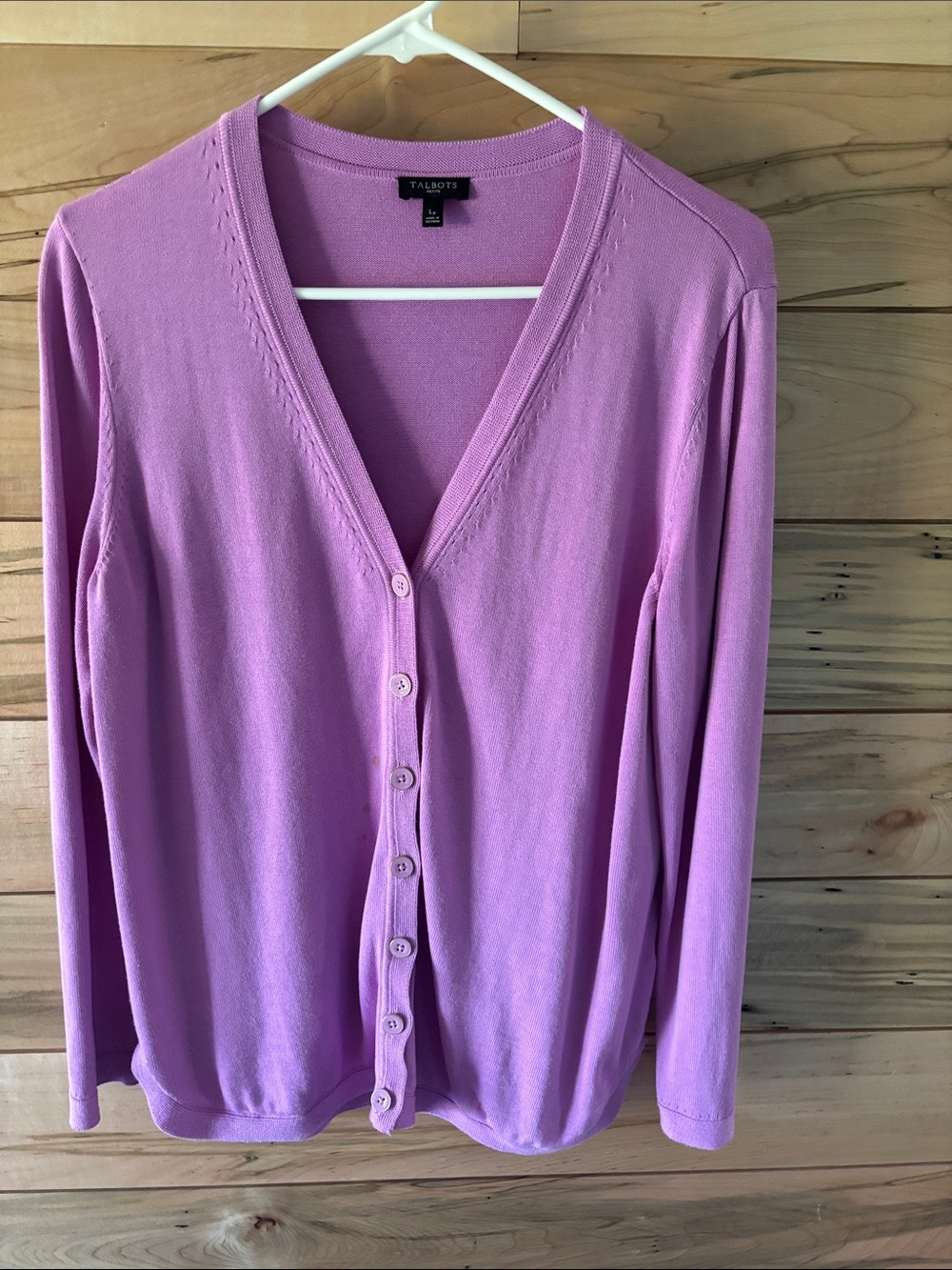 Talbots Lavender Button-Front Cardigan